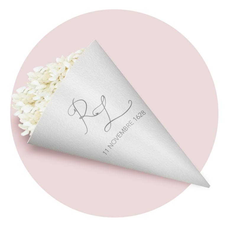 Immagine prodotto: Kit da 25 coni  PORTA RISO personalizzati con stampa in CARTONCINO WILD